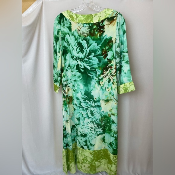 Soft Surroundings Tropical Green Havana Maxi Dress Size petite small - Picture 7 of 8